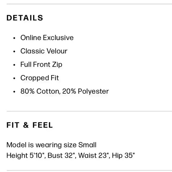 *NWT* Pam & Gela Crop Velour Track Jacket - Picture 3 of 6